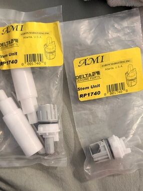 Delta White Stem Unit Replacement Parts with Yellow AMI Labels